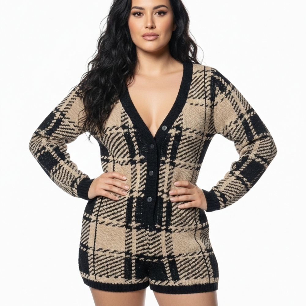 La Vie En Rose Soft Romper - Black and Cream